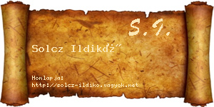 Solcz Ildikó névjegykártya